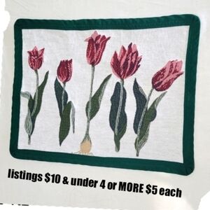 Floral Embroidered Placemat Vintage Tablescape Home Decor Flower Cottage  Flower